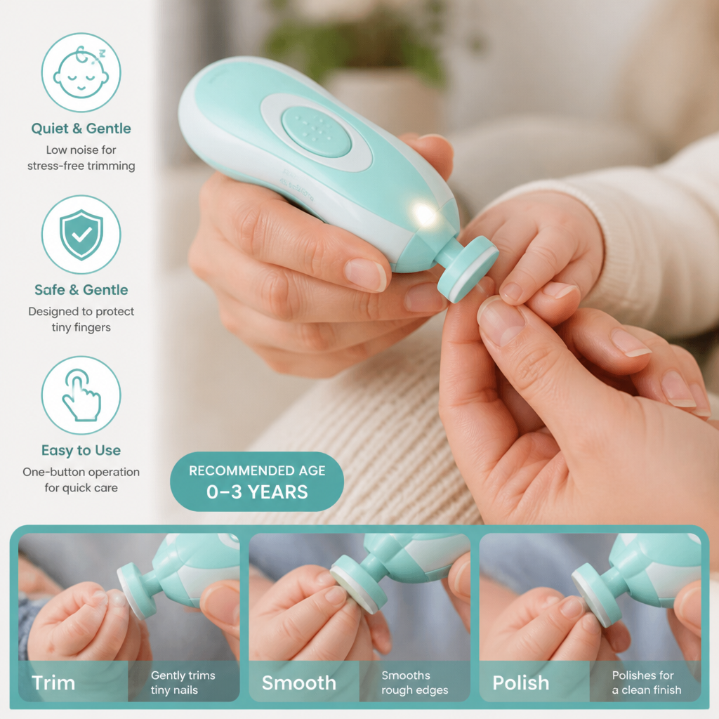 Electric Baby Nail Trimmer – 6-in-1 Nail Care Set