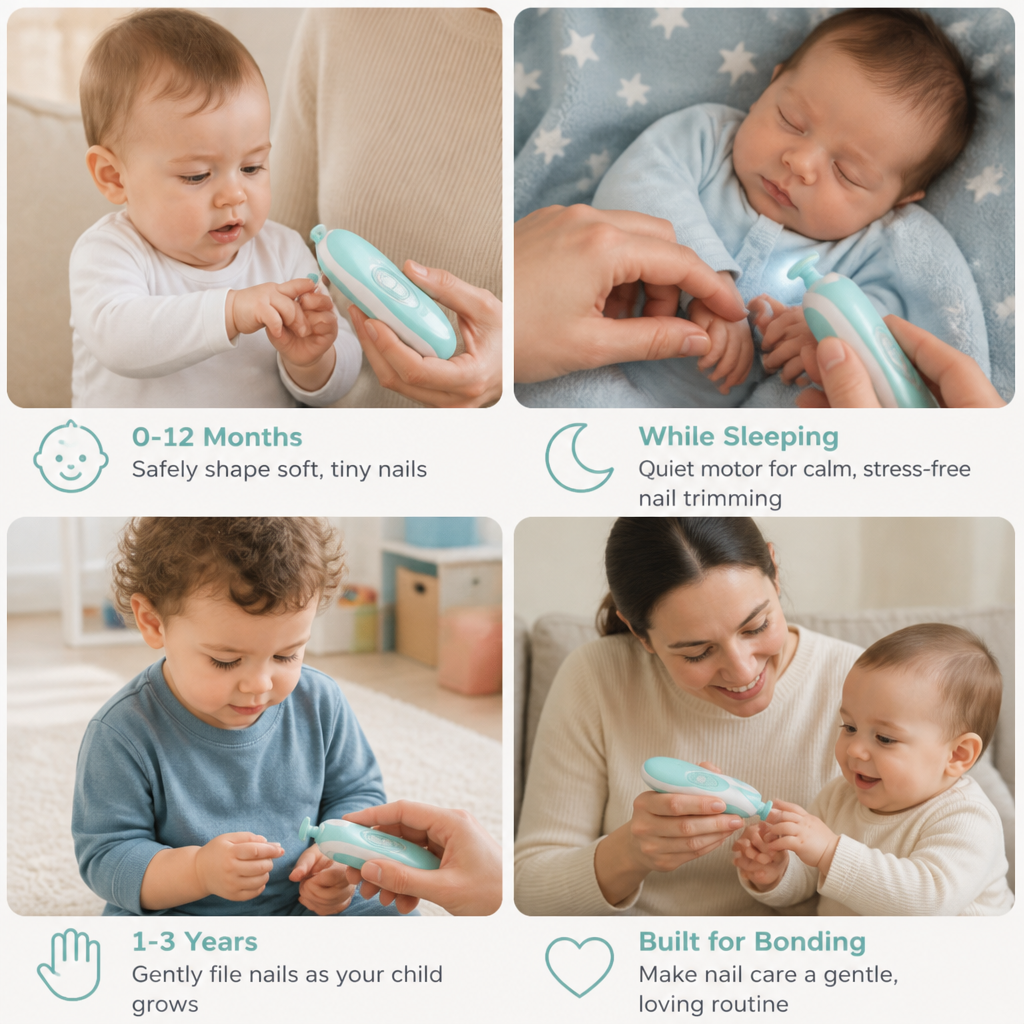 Electric Baby Nail Trimmer – 6-in-1 Nail Care Set