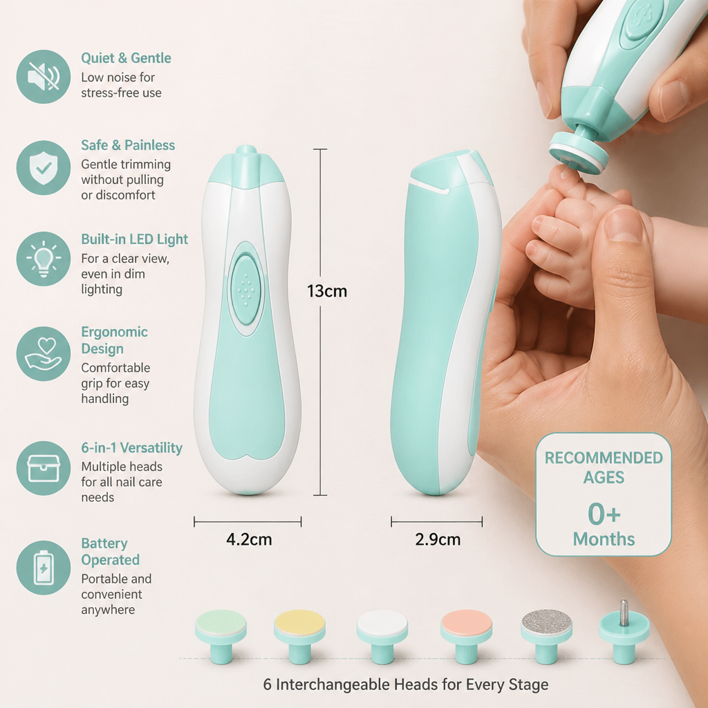 Electric Baby Nail Trimmer – 6-in-1 Nail Care Set