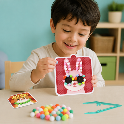 Fuzzy Pom Pom Animal Craft & Painting Kit