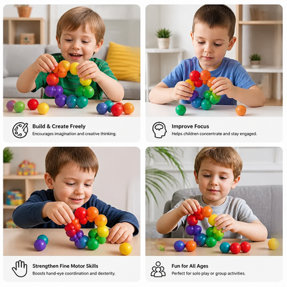 Colorful 3D Ball Building Set – Creative Construction & Fine Motor Skills Learning Toy for Kids