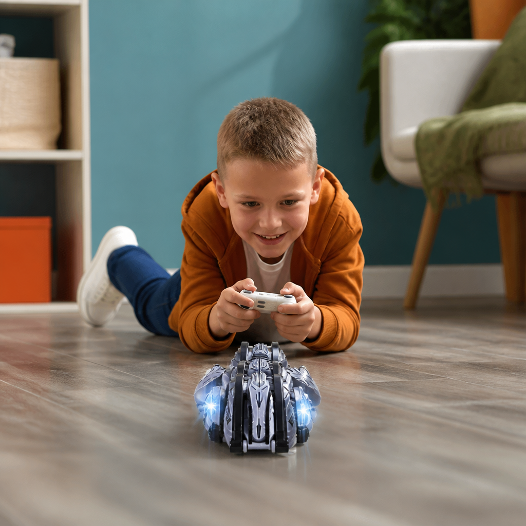 2-in-1 Remote Control Transforming Stunt Car with 360° Rotation & LED Lights