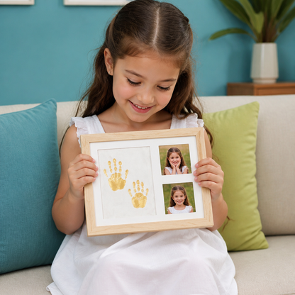 DIY Kids Handprint Keepsake Frame Kit – Hand Impression & Photo Display