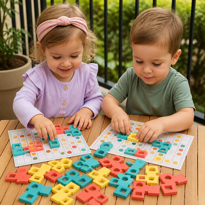 Montessori Wooden Shape Matching Puzzle – Color & Logic Brain Training Game