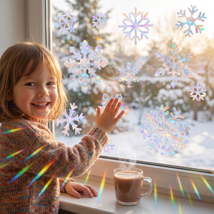 Reusable Snowflake Suncatcher Window Stickers