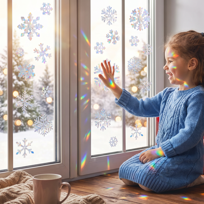 Reusable Snowflake Suncatcher Window Stickers