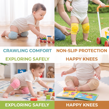 Baby Crawling Knee Pads – Non-Slip Protection with Smiley Face Design