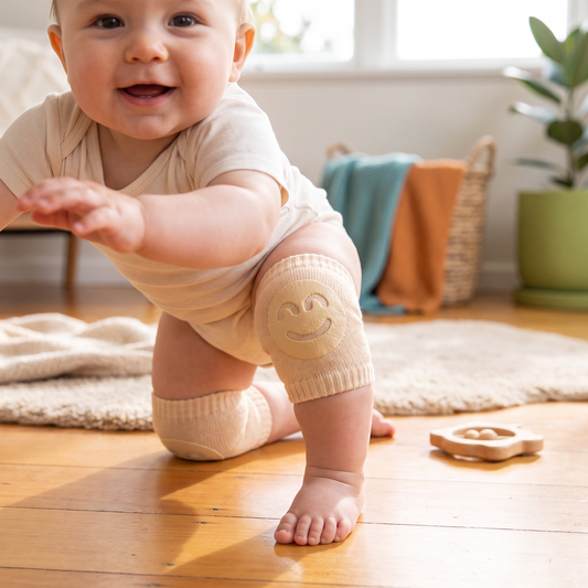 Baby Crawling Knee Pads – Non-Slip Protection with Smiley Face Design