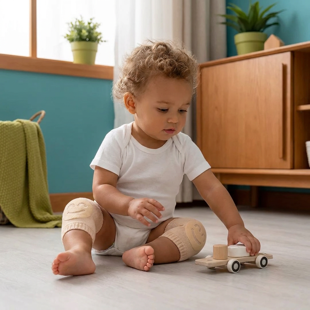 Baby Crawling Knee Pads – Non-Slip Protection with Smiley Face Design