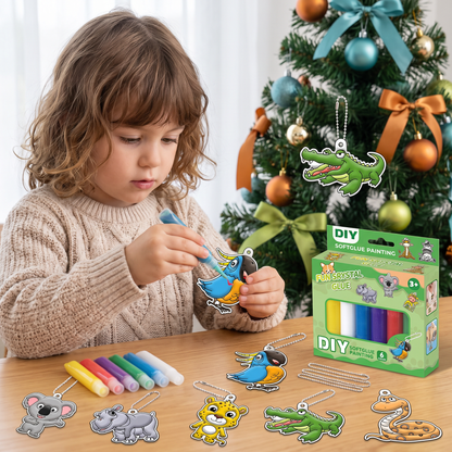 DIY Christmas No-Bake Glue Painting Ornament Craft Kit for Kids