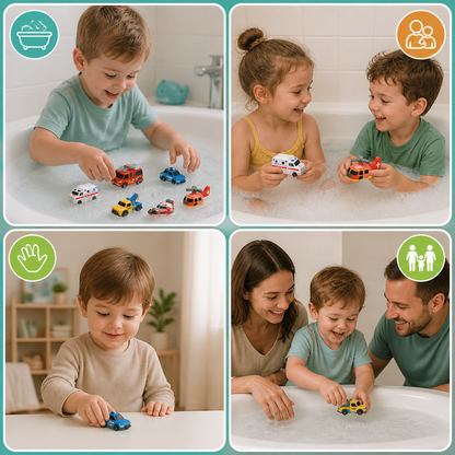 6-Pack Color-Changing Emergency Vehicle Bath Toys for Babies & Toddlers