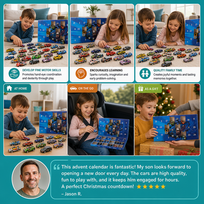 24-Day Race Car Advent Calendar with Surprise Toy Cars