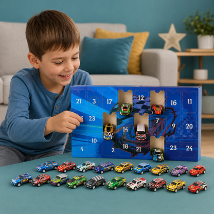 24-Day Race Car Advent Calendar with Surprise Toy Cars