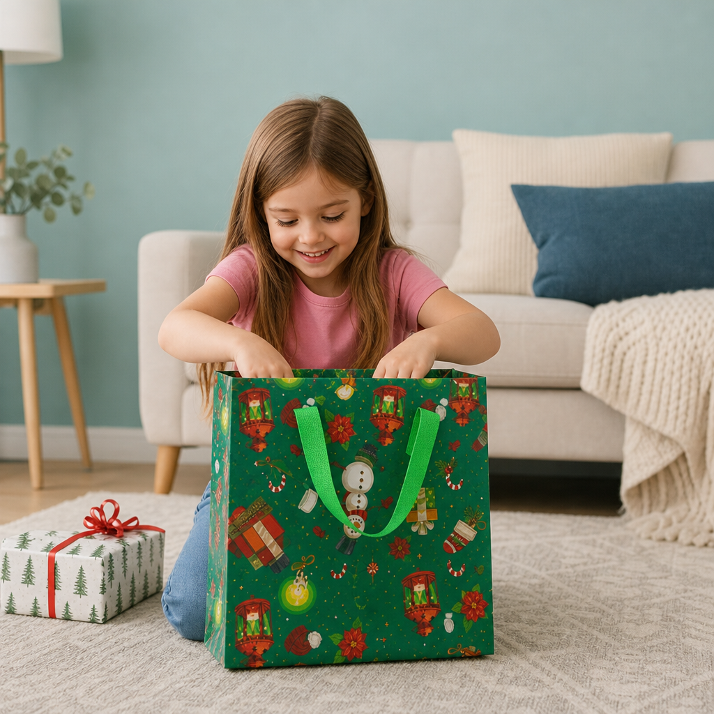 Reusable Christmas Gift Bags with Handles – Various Festive Designs