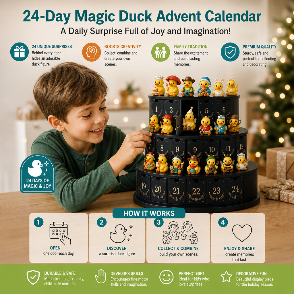 24-Day Magic Duck Advent Calendar with Collectible Mini Figurines
