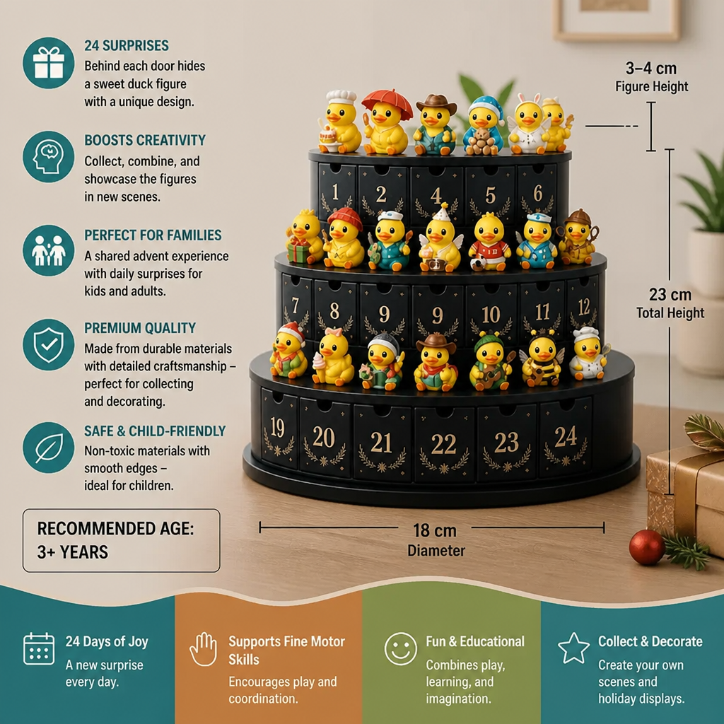24-Day Magic Duck Advent Calendar with Collectible Mini Figurines