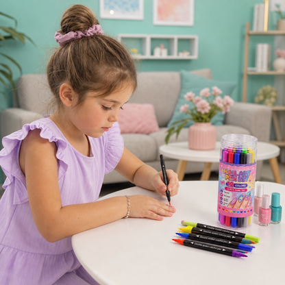 12-Color Dual-Tip Nail Art Pen Set – Fine Detail & Creative Designs