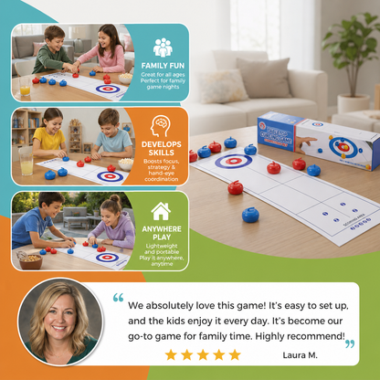 Portable Tabletop Curling Game – 2-Player Competition Set
