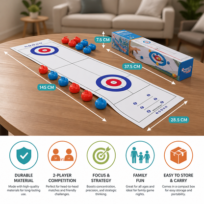 Portable Tabletop Curling Game – 2-Player Competition Set