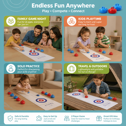 Portable Tabletop Curling Game – 2-Player Competition Set