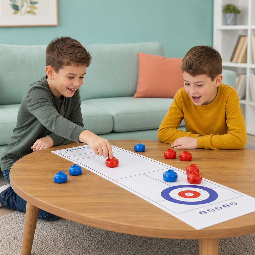 Portable Tabletop Curling Game – 2-Player Competition Set