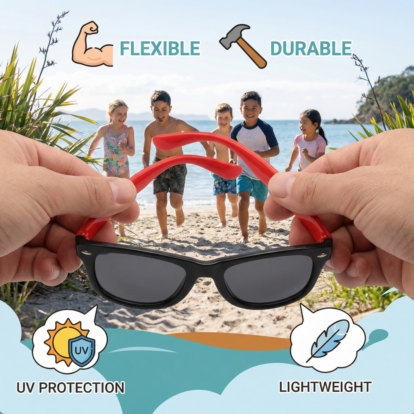 Kinder Flex Sunglasses with Flexible and Durable Frame
