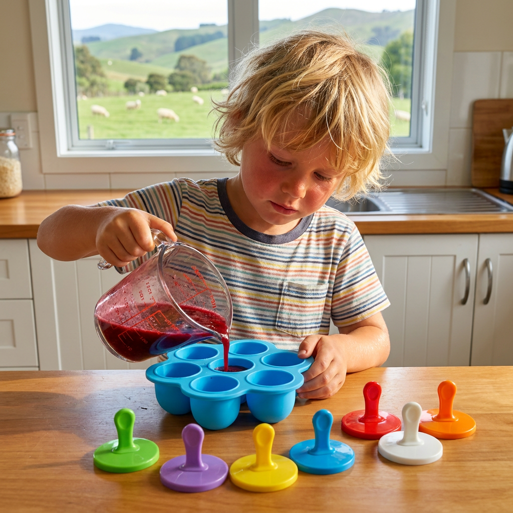 7-Piece Silicone Popsicle Mold – Reusable Ice Pop Maker for Kids