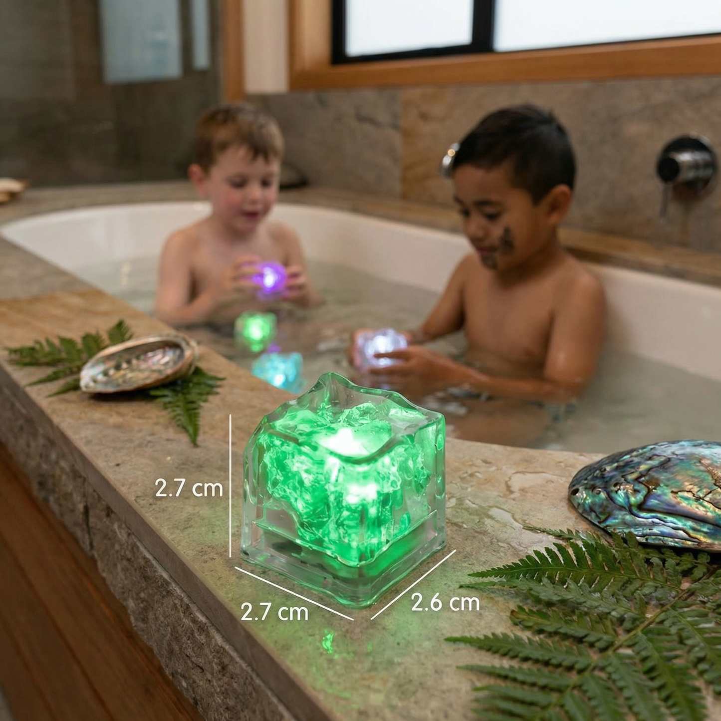 Glowing Bath Cubes Toy for Kids 6-Piece Set