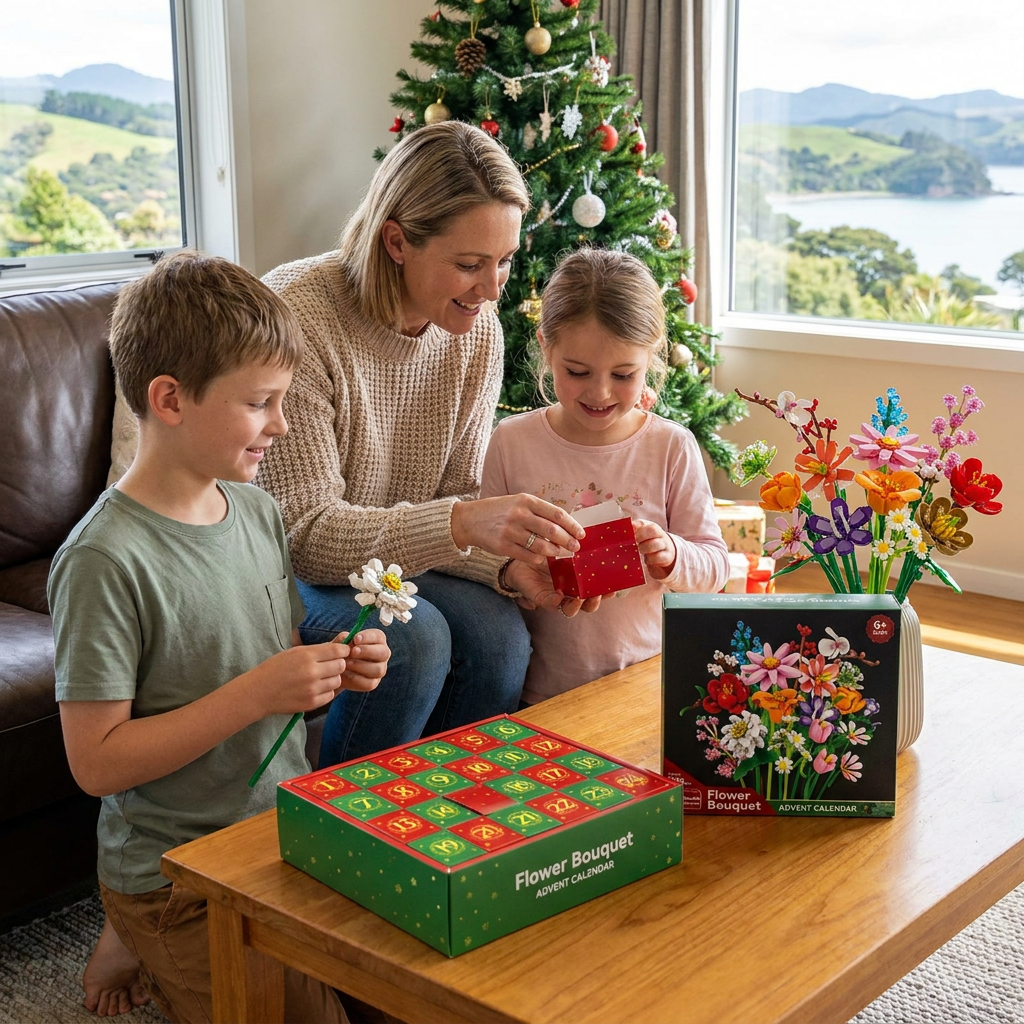 Christmas Building Block Flower Bouquet Advent Calendar