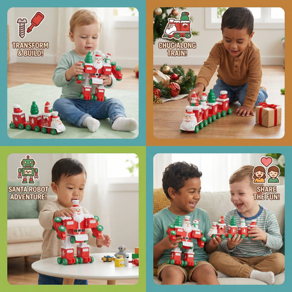2-in-1 Transforming Christmas Train and Santa Robot