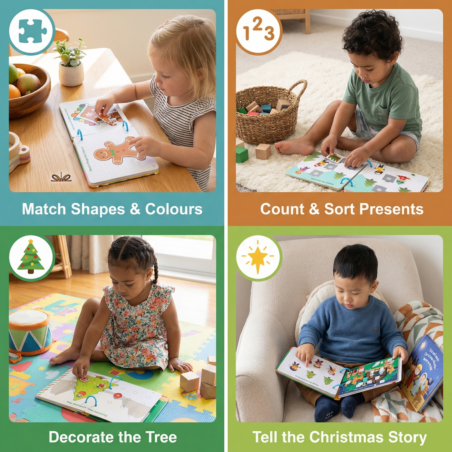 Educational Montessori Christmas Story Book