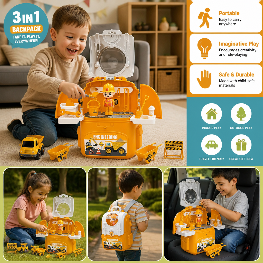 3-in-1 Backpack Playset for on the Go