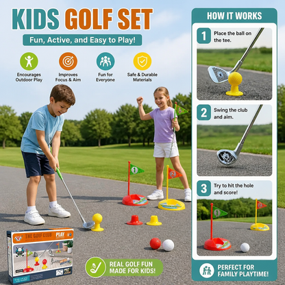 Kids Golf Set with Adjustable Clubs – Perfect for Backyard Play
