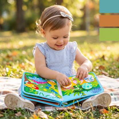 8-in-1 Montessori Dinosaur Busy Board Activity Book for Toddlers