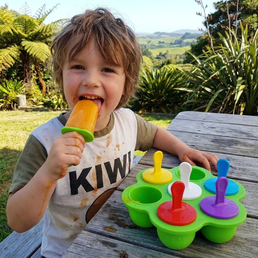 7-Piece Silicone Popsicle Mold – Reusable Ice Pop Maker for Kids