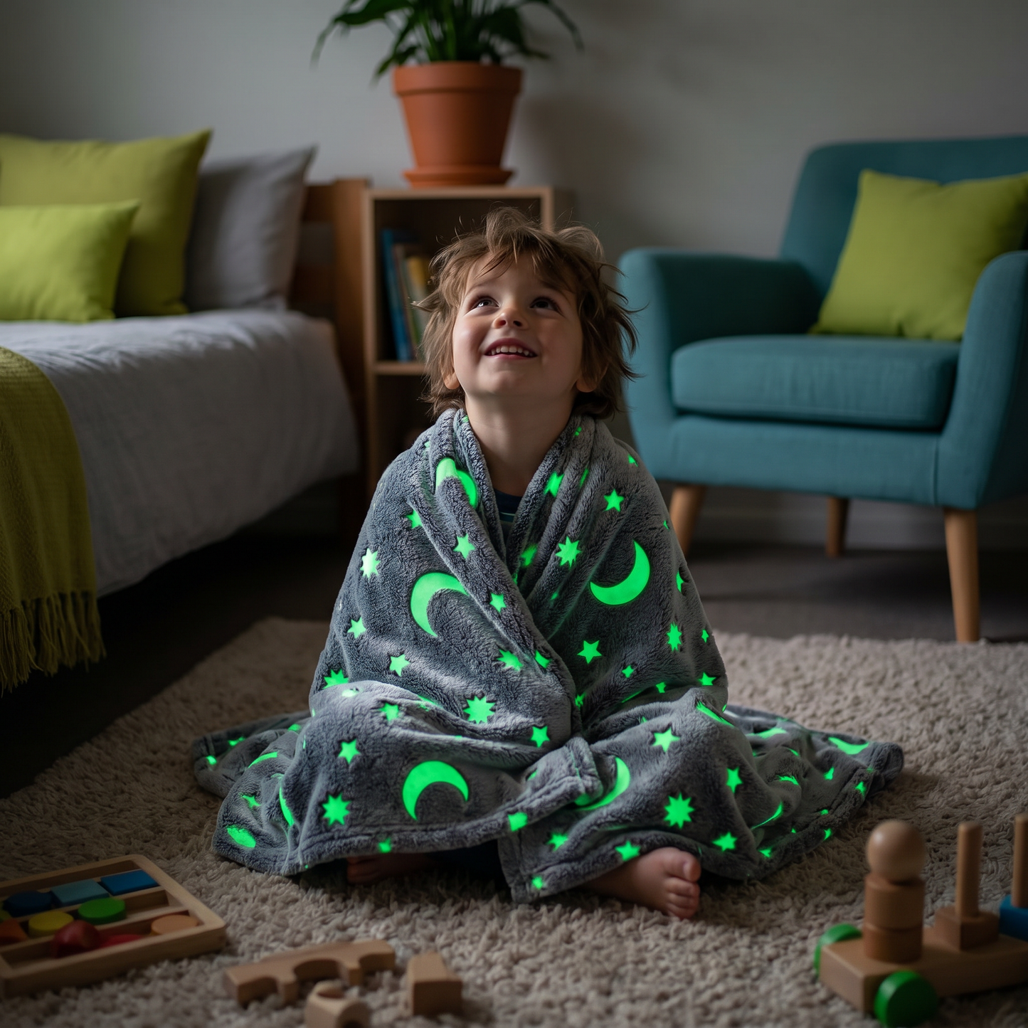 Shimmering Star Blanket – Glow-in-the-Dark Cozy Blanket