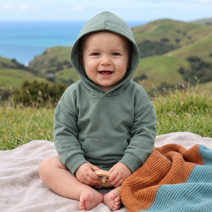 Hooded Baby Romper – Soft Long Sleeve Onesie with Front Pocket