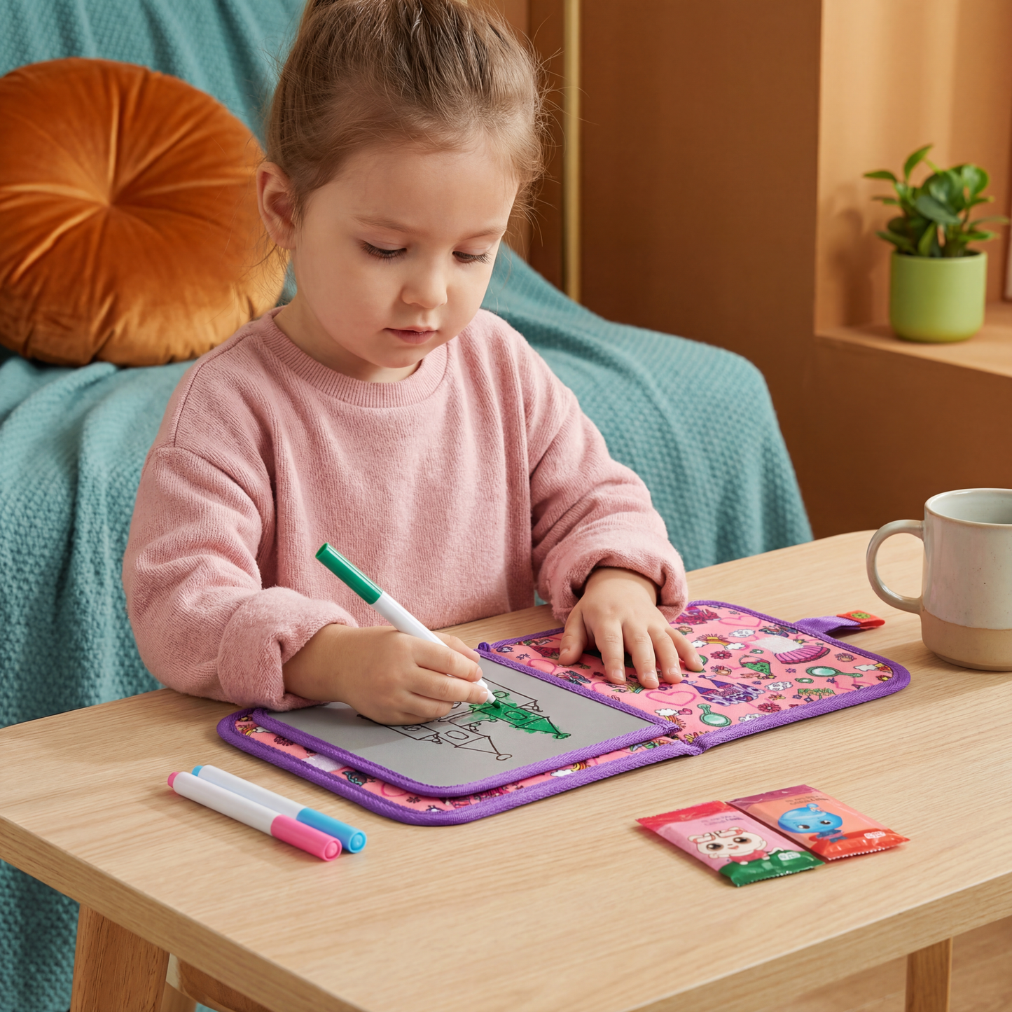 Portable Reusable Coloring Book for Children