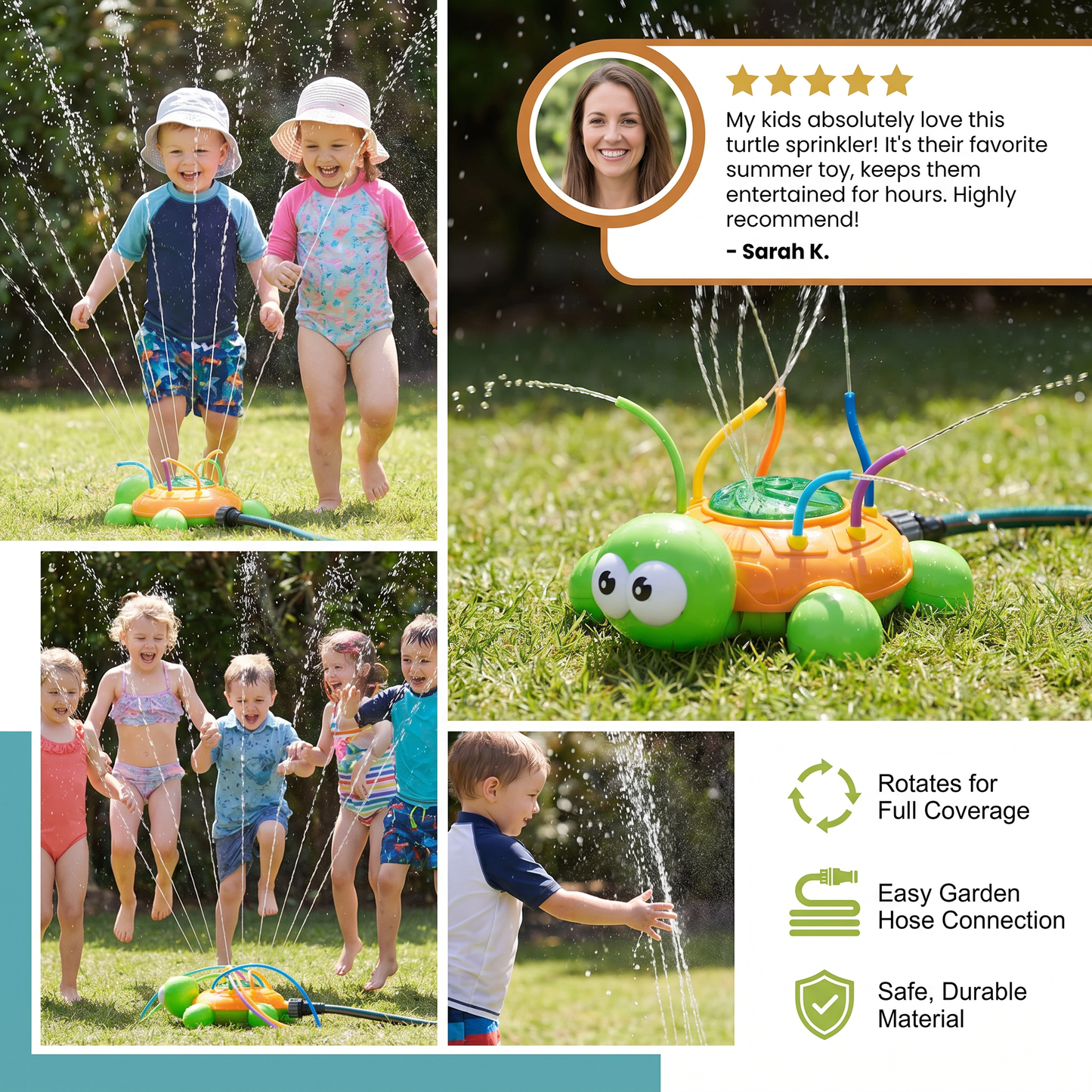 Turtle Water Sprinkler – Rotating Garden Fun for Kids on Hot Summer Days