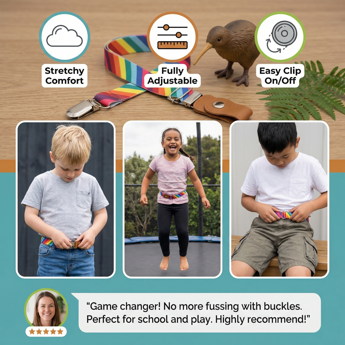 Comfortable Elastic Kids Belt – Suitable for All Ages