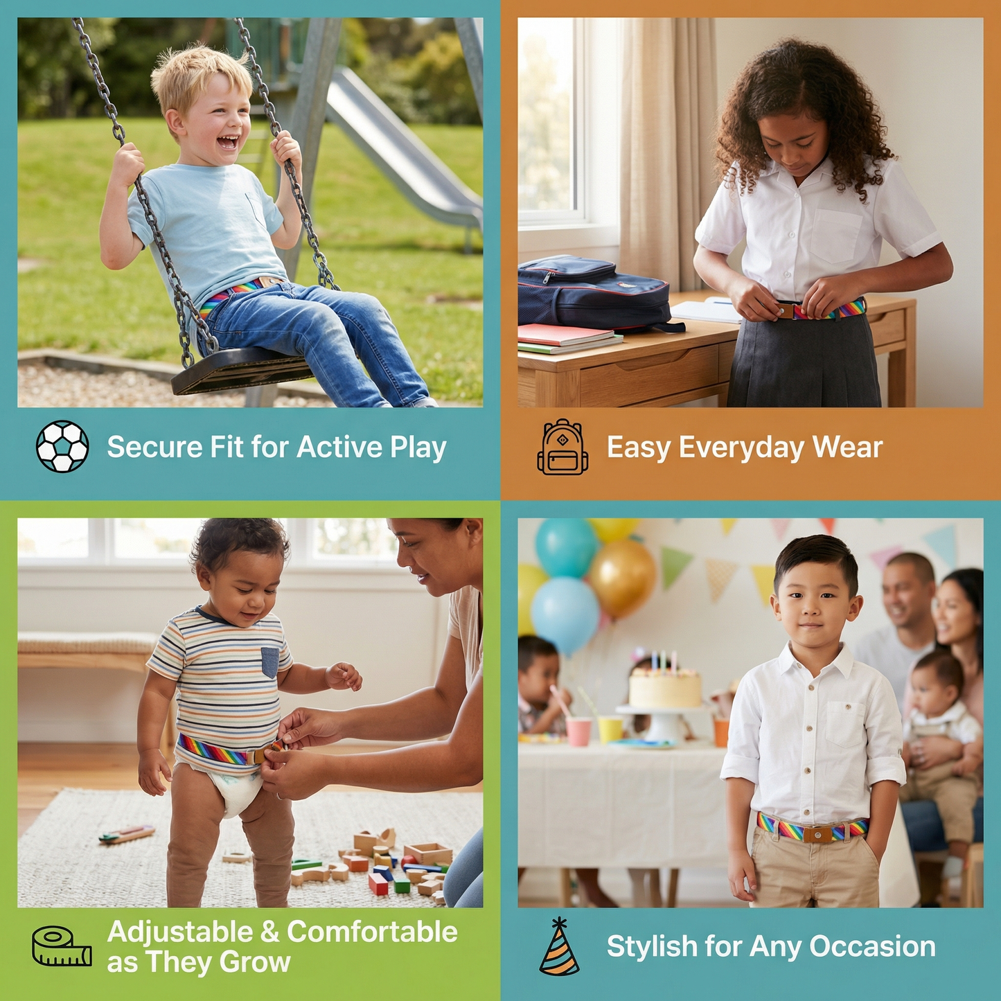 Comfortable Elastic Kids Belt – Suitable for All Ages