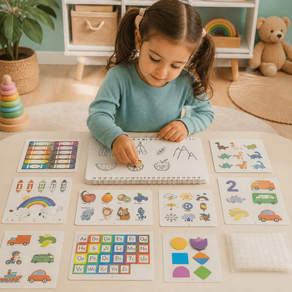Montessori Busy Book – Reusable Preschool Learning Activity Book