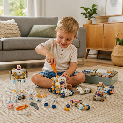 Kids’ DIY Tool Kit with Electric Drill – STEM Building Playset
