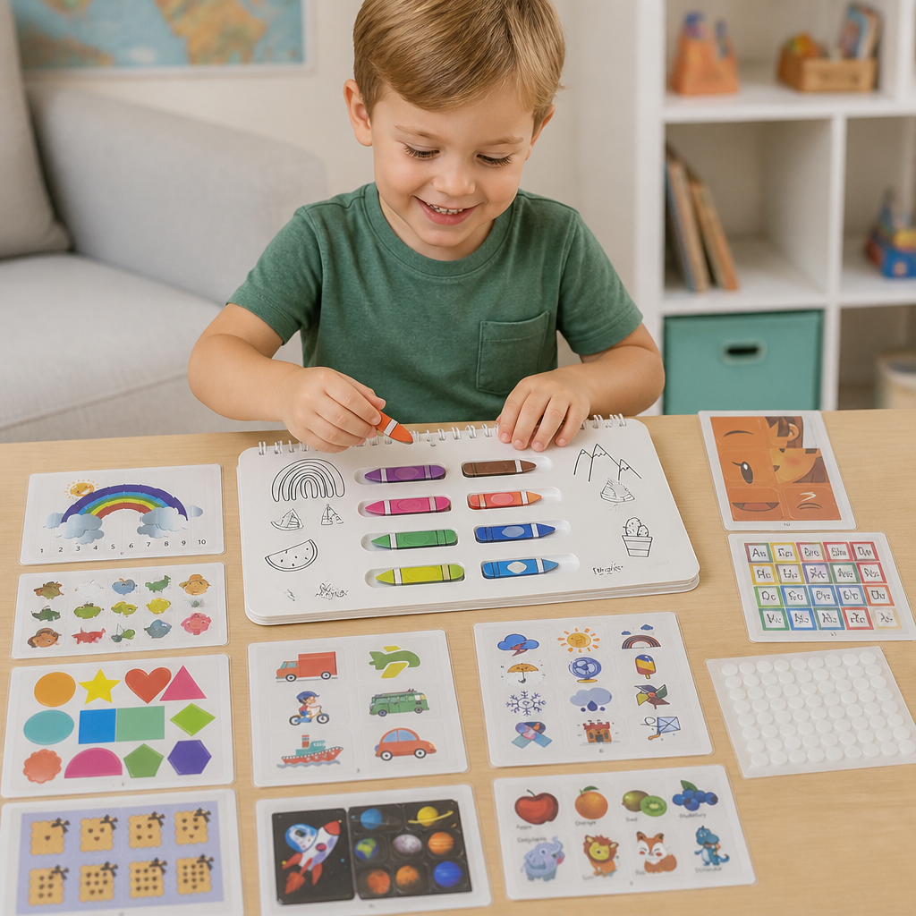 Montessori Busy Book – Reusable Preschool Learning Activity Book