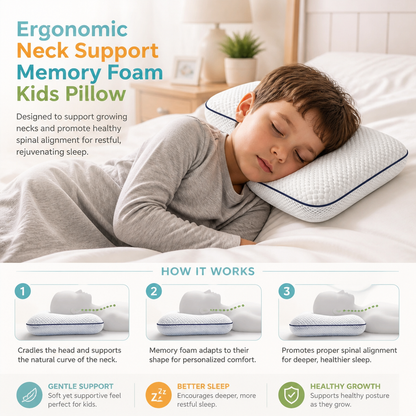 Ergonomic Neck Support Memory Foam Kids Pillow