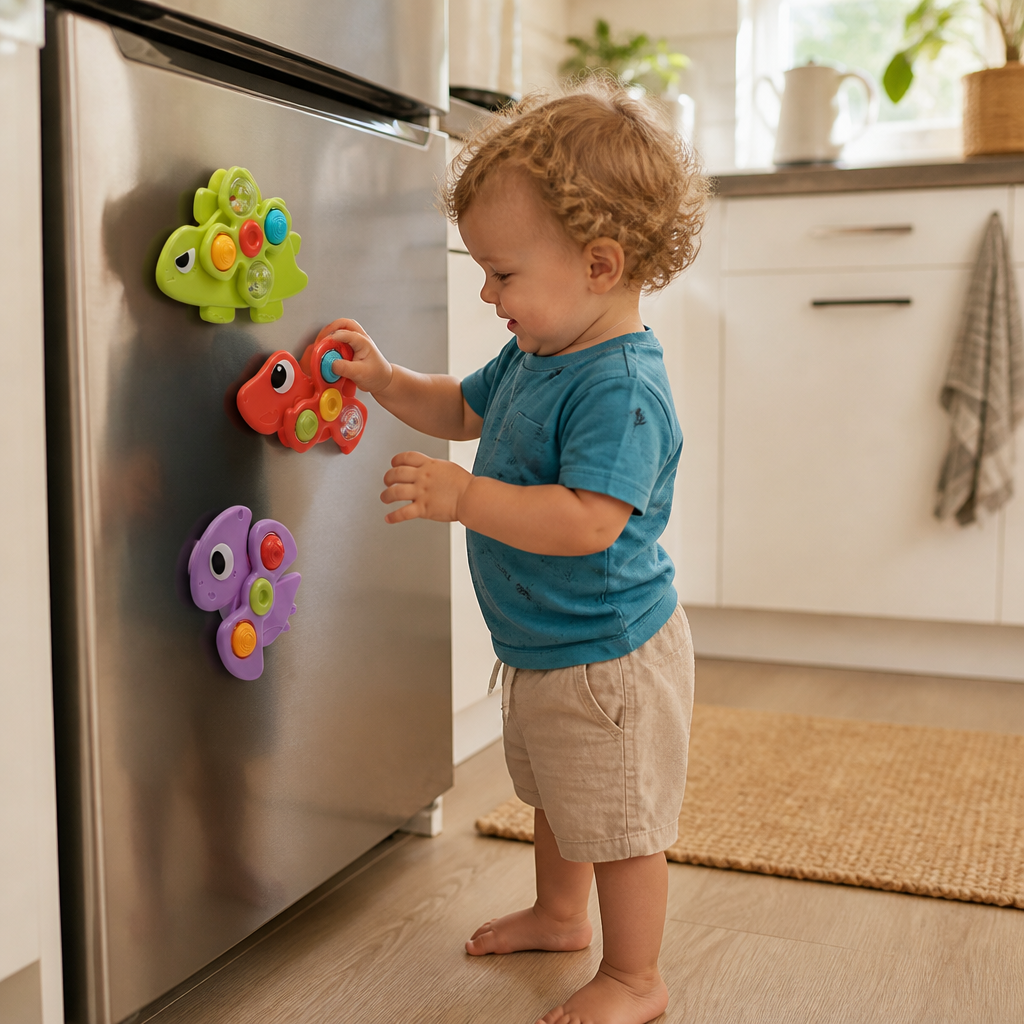 Dinosaur Suction Cup Spinner Toy for Babies & Toddlers Set of 3