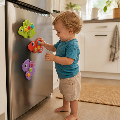 Dinosaur Suction Cup Spinner Toy for Babies & Toddlers Set of 3