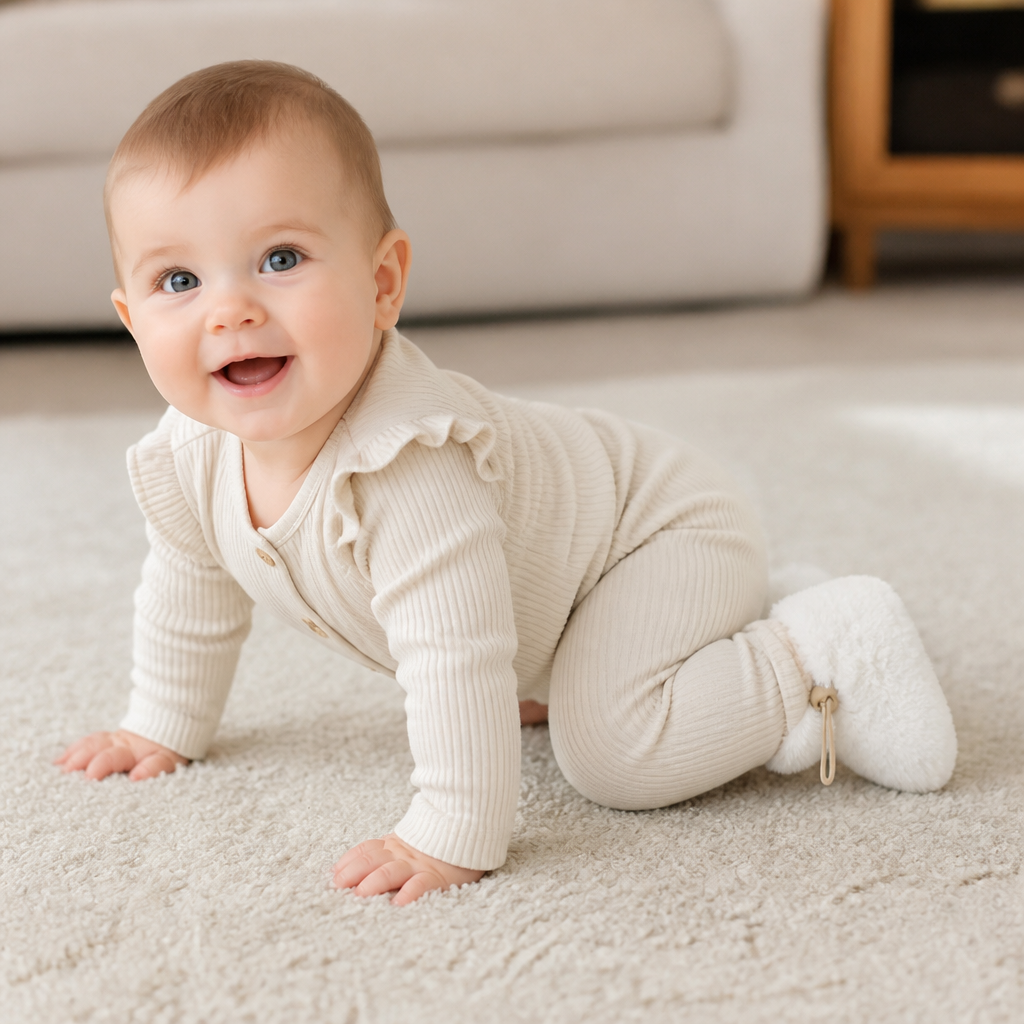 Warm & Cozy Fleece-Lined Cotton Baby Booties with Soft Soles