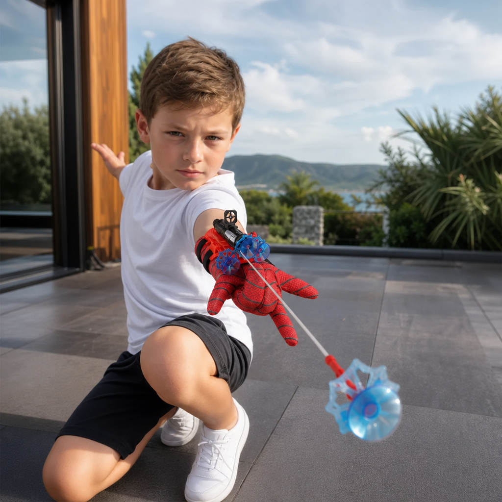Superhero Web Launcher Glove Set – Wrist String Shooter with Suction Darts