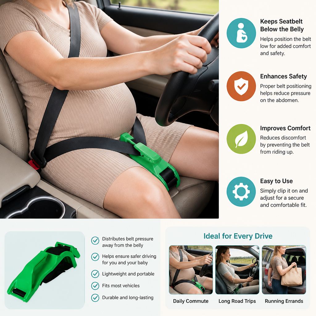 Car Travel Maternity Belly Support Strap – Adjustable & Comfortable Pregnancy Support